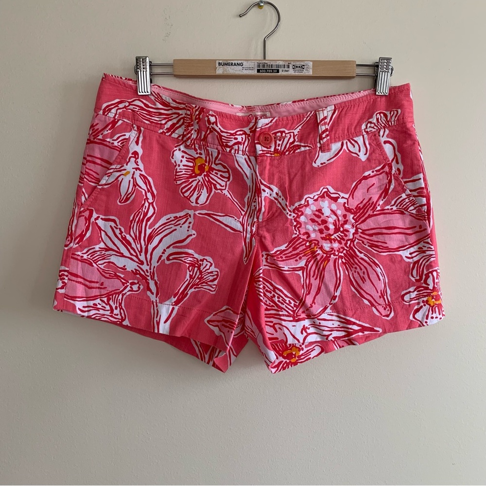 Lilly Pulitzer Pink Floral Cotton Shorts